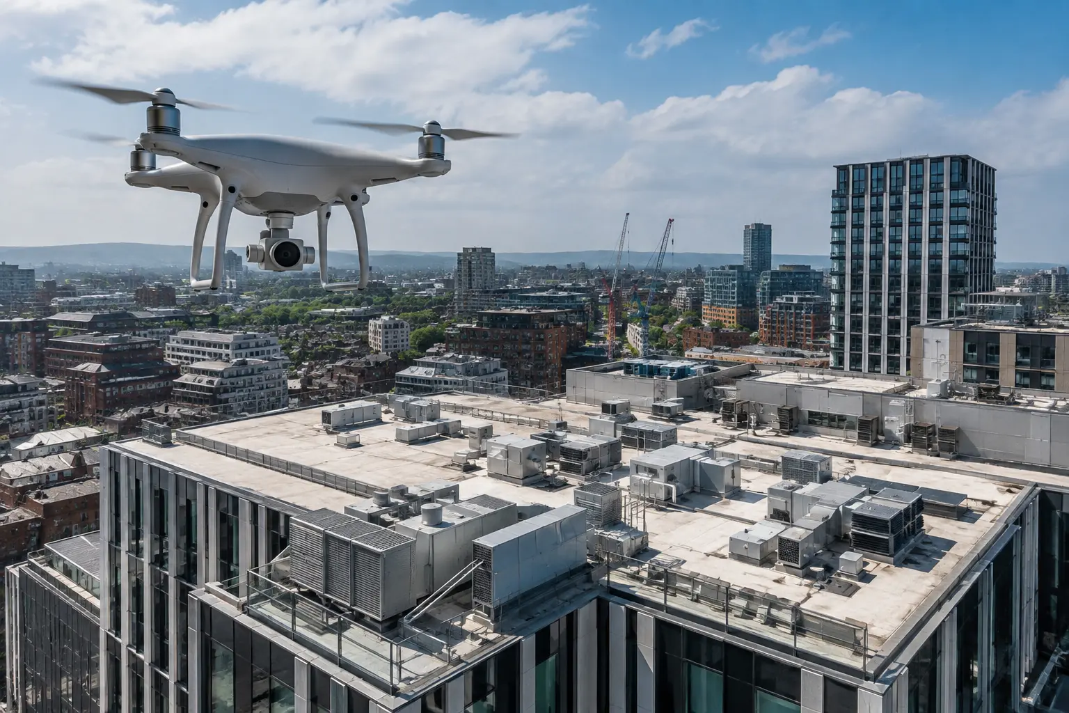 Drone survey services for UK roofs, buildings and construction sites