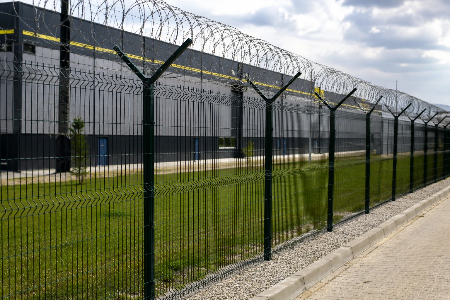 Perimeter security system protecting a commercial site boundary