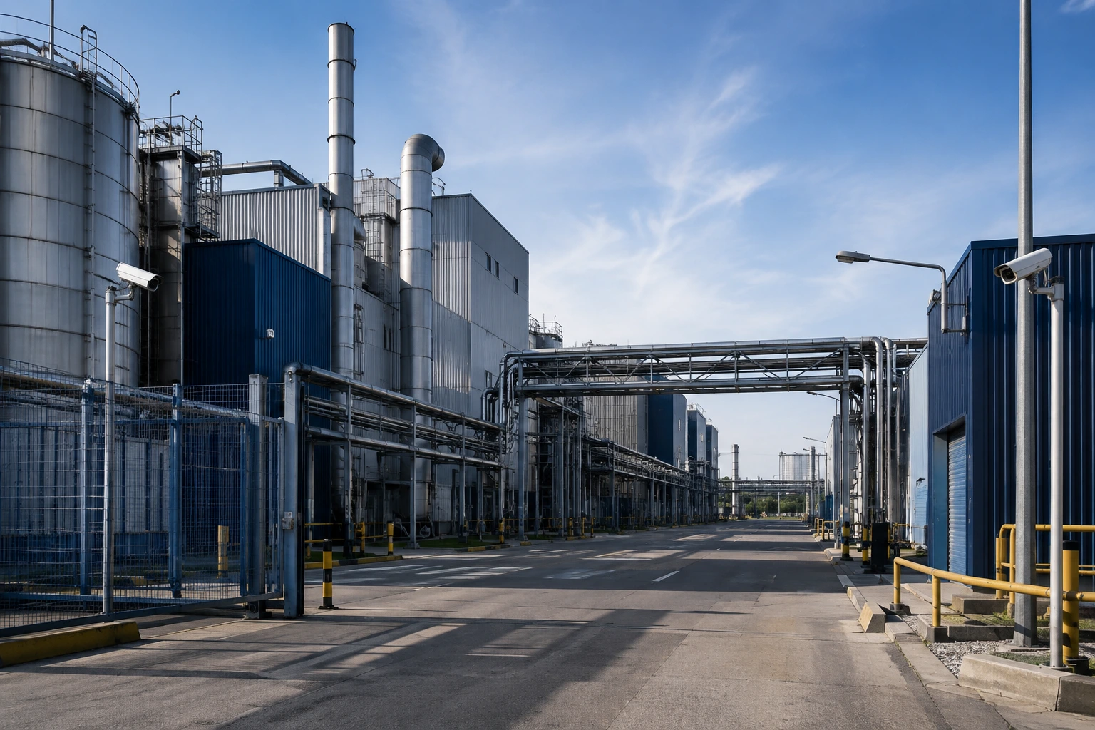 Industrial security covering buildings, plant, yards and vehicle routes